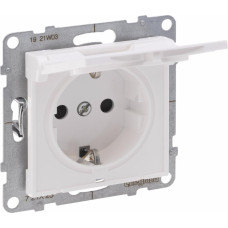 SUNO balts Rozete, 2P+E ar bērnu aizsardzību, ar vāciņu IP21