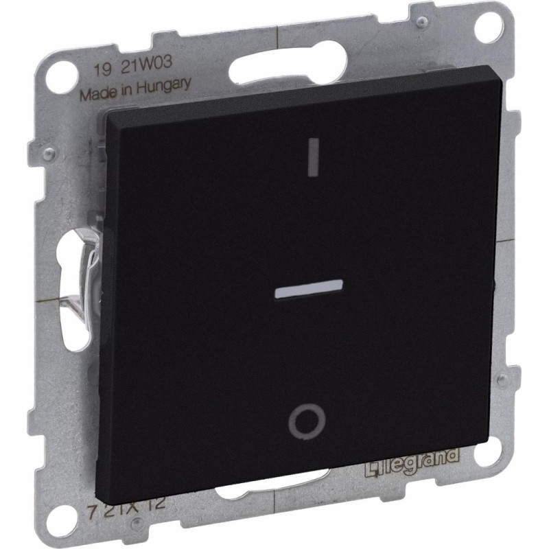 SUNO melns Slēdzis 2 polu ar indikāciju