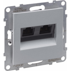 SUNO alumīnija Rozete RJ45x2 UTP Cat5e