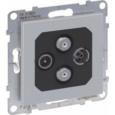 SUNO alumīnija Rozete TV-R-SAT-SAT ar 2 kabeļu ievadiem (STAR)