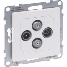 SUNO balts Rozete TV-R-SAT-SAT ar 2 kabeļu ievadiem (STAR)