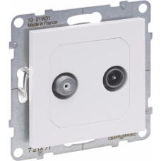 SUNO balts Rozete TV-SAT ar 2 kabeļu ievadiem. (STAR)