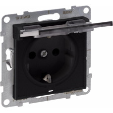 SUNO melns Rozete, 2P+E ar bērnu aizsardzību, ar vāciņu IP21