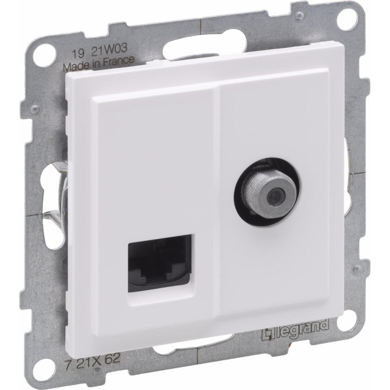 SUNO balts Rozete RJ45 (UTP6) + TV/SAT (F)