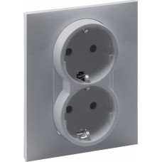 SUNO alumīnija Dubultā rozete 2P+E