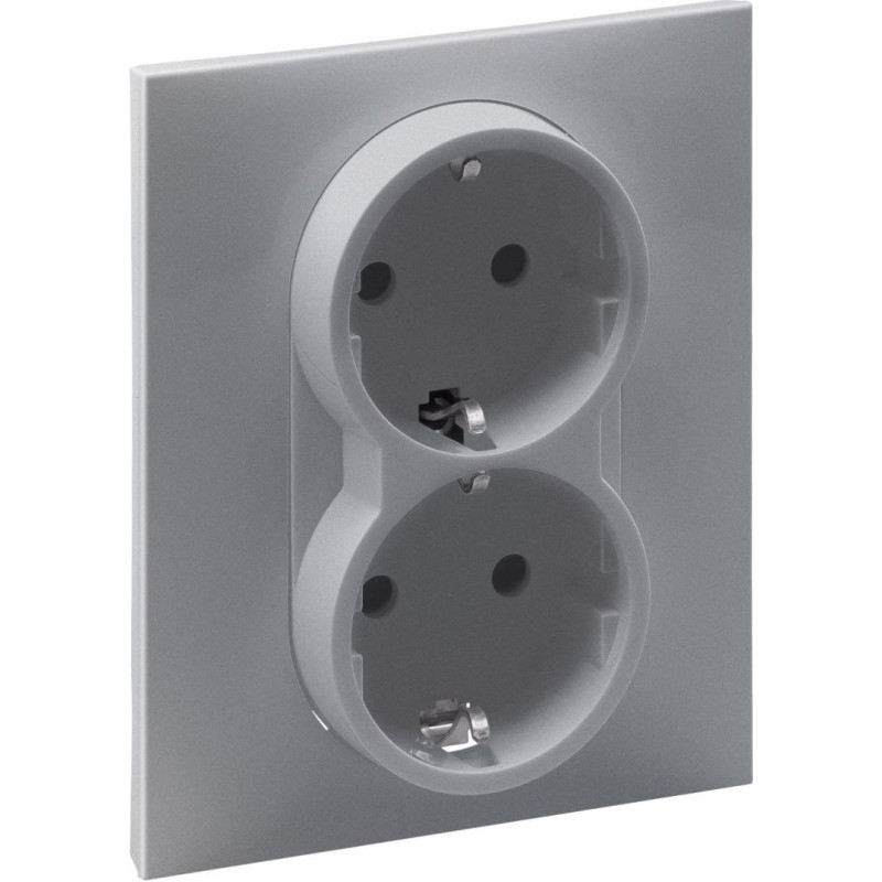 SUNO alumīnija Dubultā rozete 2P+E