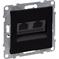 SUNO melns Rozete RJ45x2 UTP Cat6