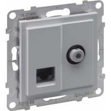 SUNO alumīnija Rozete RJ45 (UTP6) + TV/SAT (F)