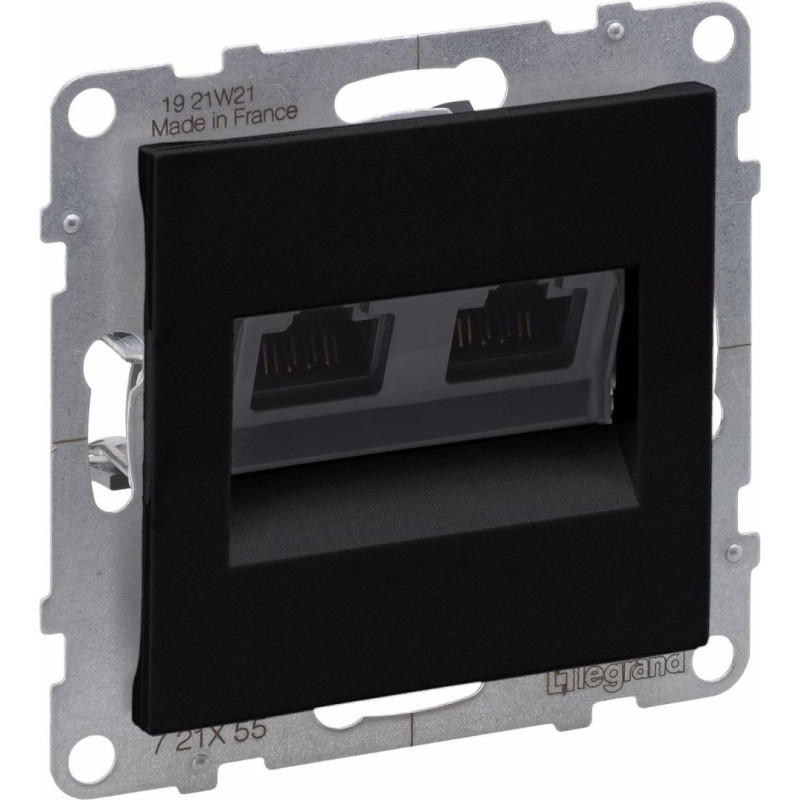 SUNO melns Rozete RJ45x2 UTP Cat6a