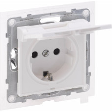 SUNO balts Rozete, 2P+E ar bērnu aizsardzību, ar vāciņu IP44