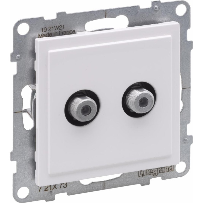 SUNO balts Rozete TV/SAT x2 (F konektors)