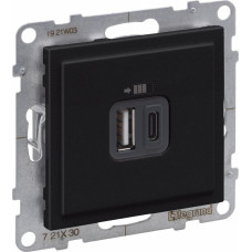 SUNO melns Rozete USB Type A + C