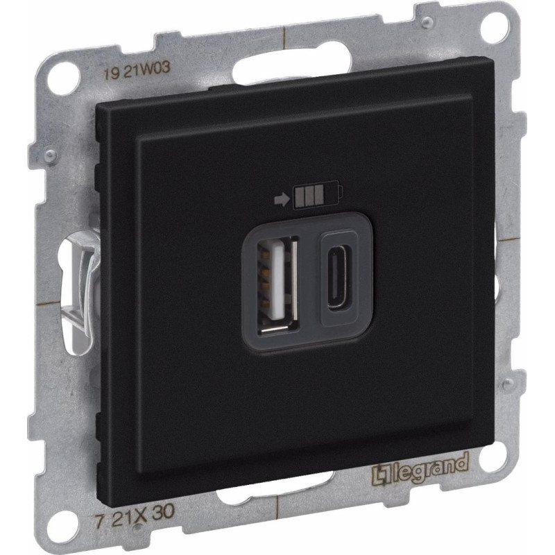 SUNO melns Rozete USB Type A + C