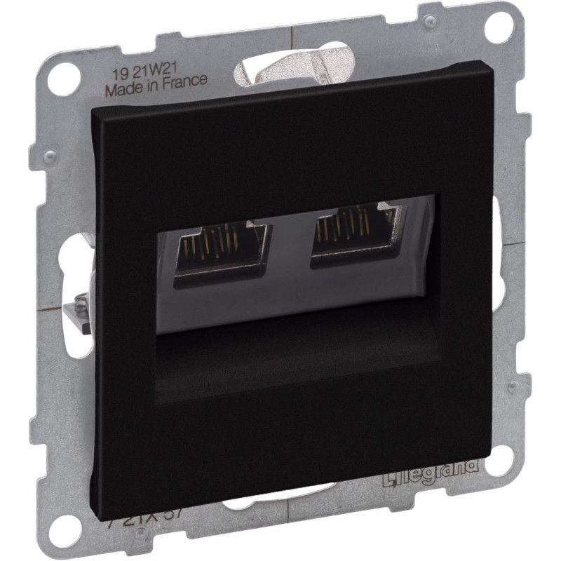 SUNO melns Rozete RJ45x2 STP Cat6