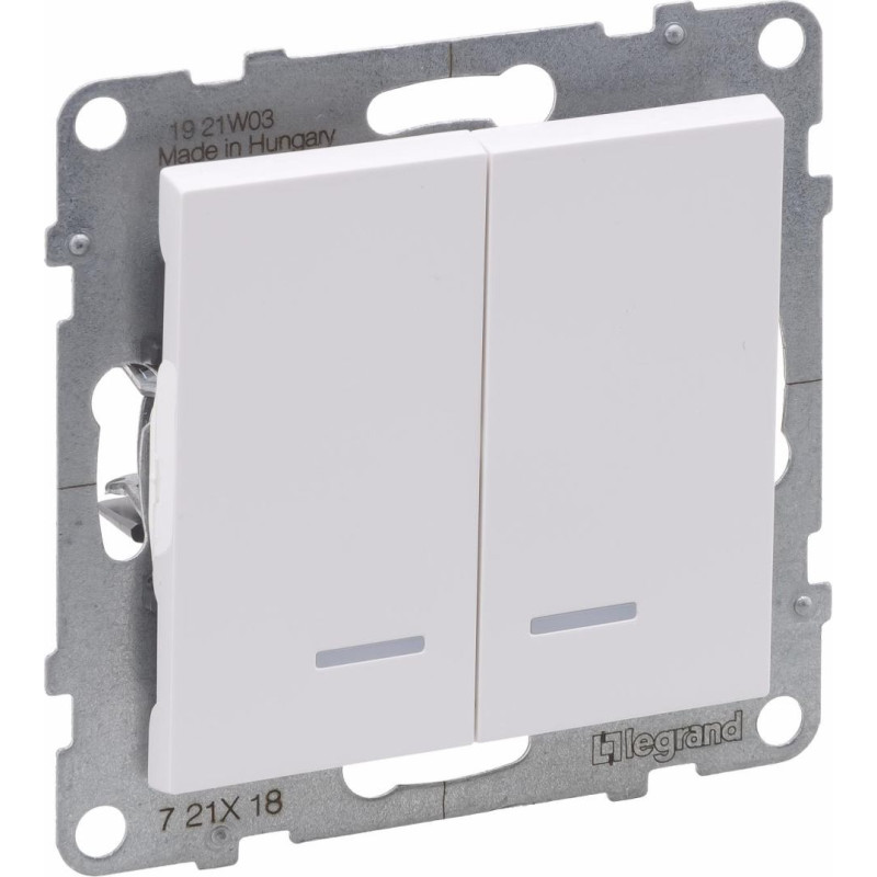 SUNO balts Pārslēdzis 1+1 ar indikāciju