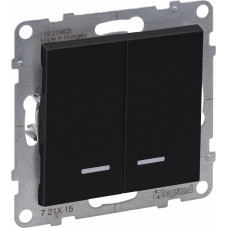 SUNO melns Slēdzis 1+1 ar indikāciju