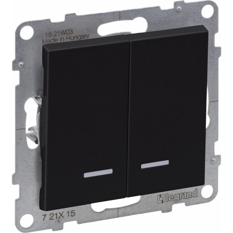 SUNO melns Slēdzis 1+1 ar indikāciju