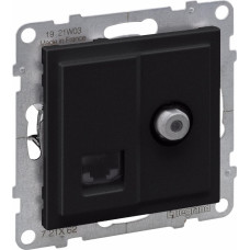 SUNO melns Rozete RJ45 (UTP6) + TV/SAT (F)