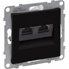 SUNO melns Rozete RJ45x2 STP Cat6a