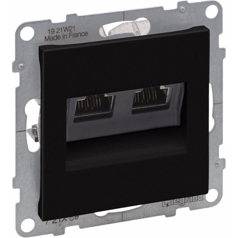 SUNO melns Rozete RJ45x2 STP Cat6a