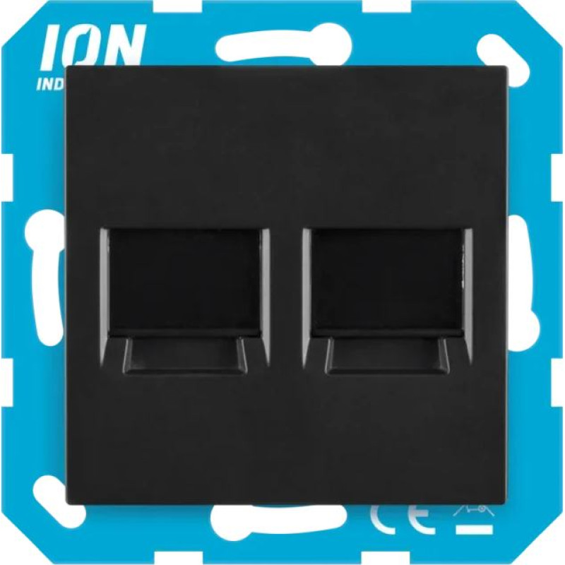 ION Industries V1/J1/D1 Melns matēts Centrālā plate Modulāriem konektoriem 2 vietīga