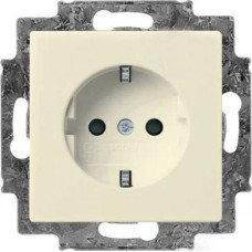 Basic55 bēšs Rozete 2P+E ar bērnu aizsardzību