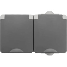ION Industries Pelēka Rozete 2-vietīga IP55