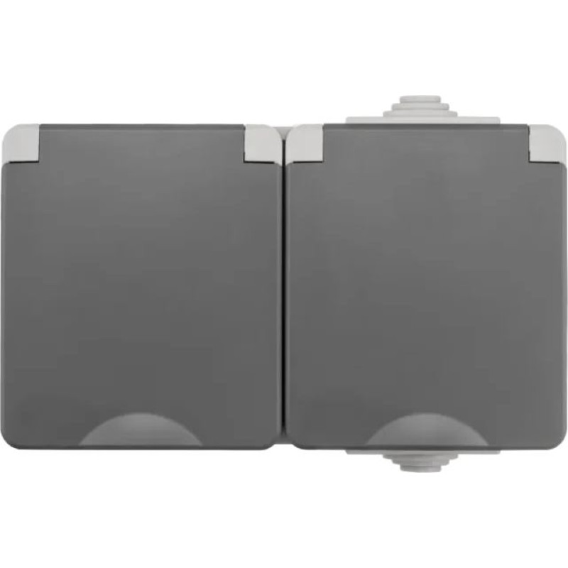 ION Industries Pelēka Rozete 2-vietīga IP55
