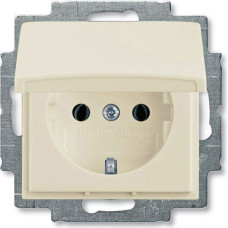 Basic55 bēšs Rozete 2P+E, ar vāciņu IP20