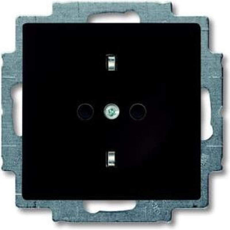 Basic55 chateau-black Rozete 2P+E ar bērnu aizsardzību