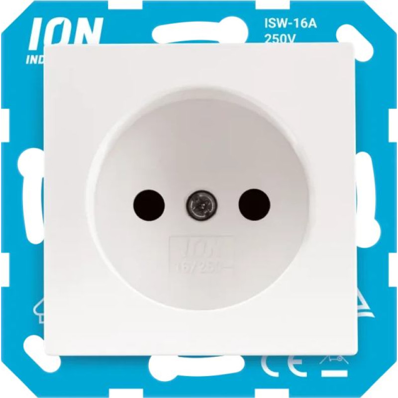 ION Industries V1/J1/D1 Balta Rozete 2P ar bērnu aizsardzību