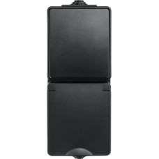 ION Industries Melna Kombinēta Rozete un Pārslēdzis vertikāls IP55