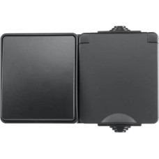 ION Industries Melna Kombinēta Rozete un Pārslēdzis IP55