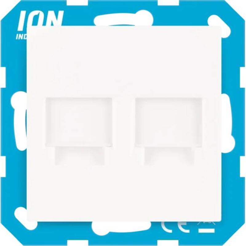 ION Industries V1/J1/D1 Balts Centrālā plate Modulāriem konektoriem 2 vietīga