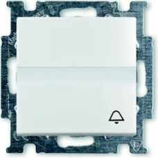 Basic55 balts Tasterslēdzis ar indikāciju un zvana simbolu