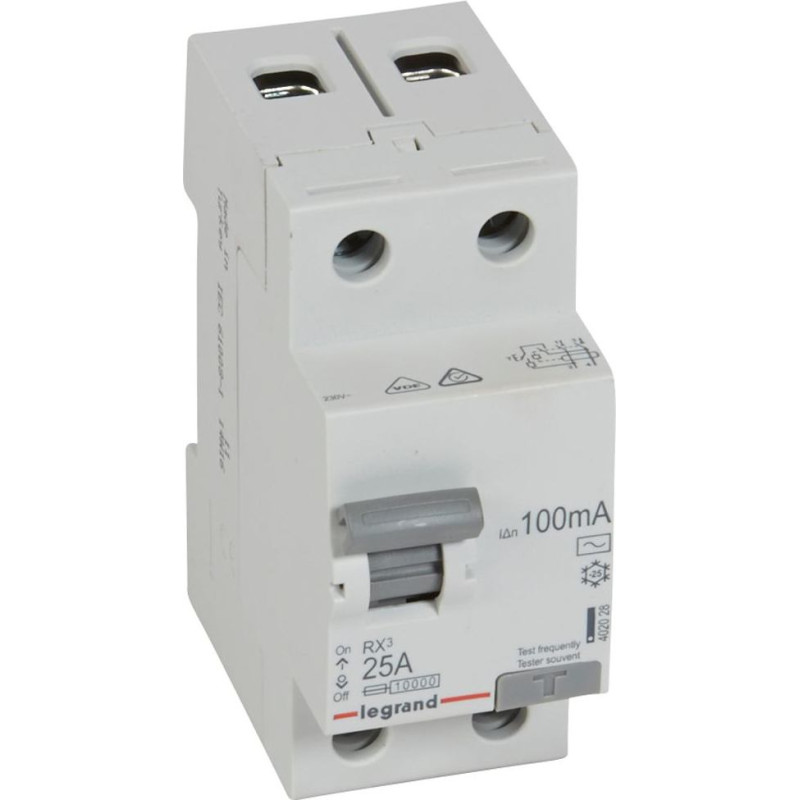 RX3 Noplūdes automāts - 2P - 230 V - 25 A - 100 mA - AC tips