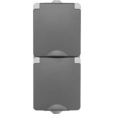 ION Industries Pelēka Rozete 2-vietīga vertikāls IP55