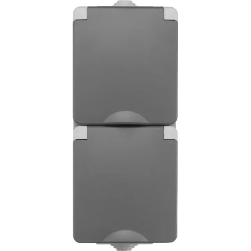 ION Industries Pelēka Rozete 2-vietīga vertikāls IP55