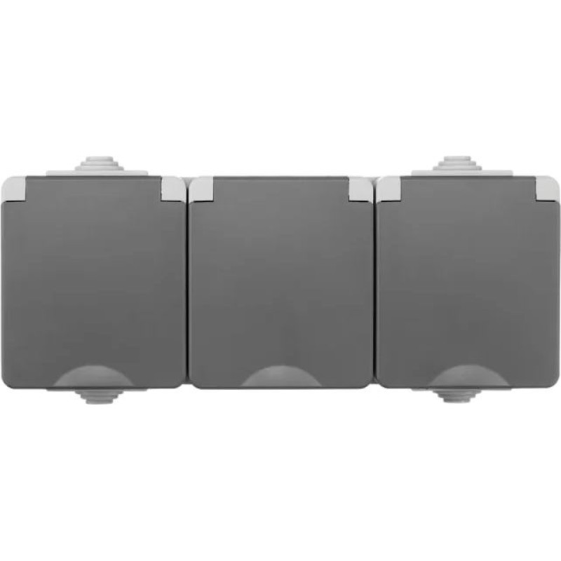 ION Industries Pelēka Rozete 3-vietīgs vertikāls