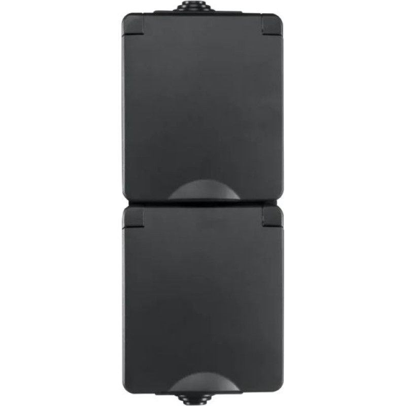 ION Industries Melna Rozete 2-vietīga vertikāls IP55