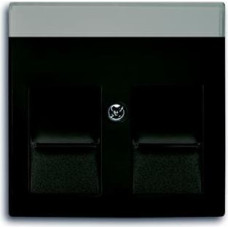 Basic55 chateau-black Centrālā plate RJ45x2 modulāra