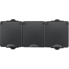 ION Industries Melna Rozete 3-vietīgs vertikāls IP55