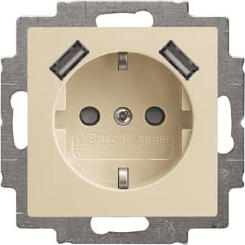 Basic55 bēšs Rozete ar USB Tips A+A