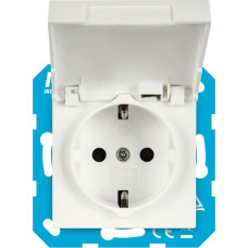 ION Industries V1/J1/D1 Balta matēts Rozete 2P+E ar vāku IP44 un bērnu aizsardzību