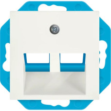 ION Industries E1 Balta matēta Centrālā plate Modulāriem konektoriem 30° 2 vietīga