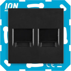 ION Industries E1 Melns matēts Centrālā plate Modulāriem konektoriem 2 vietīga