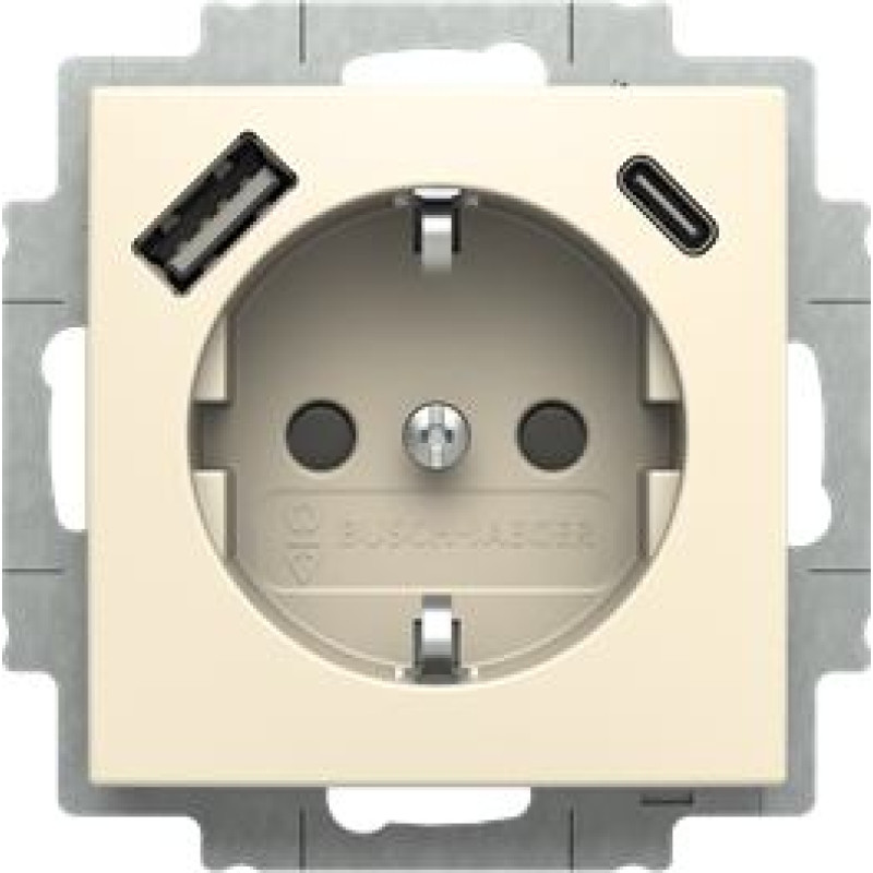 Basic55 bēšs Rozete ar USB Tips A+C