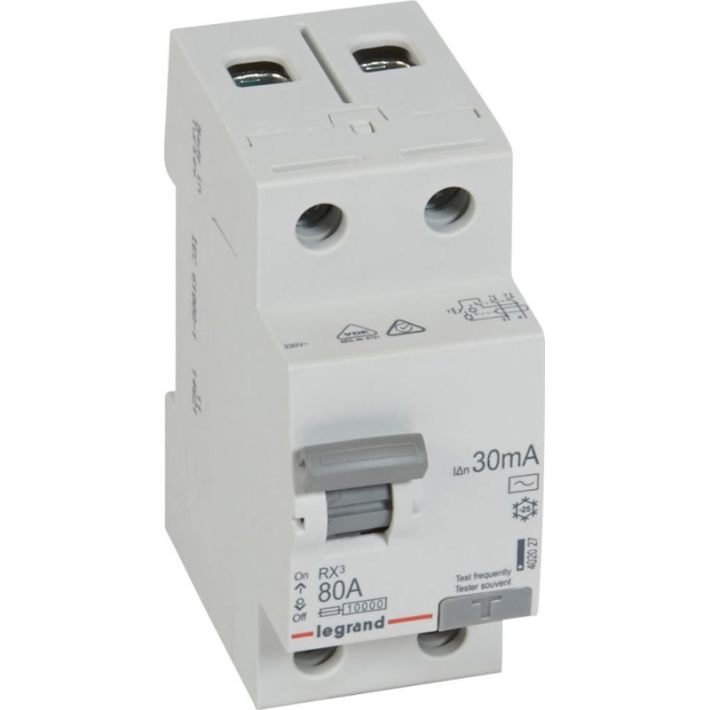 RX3 Noplūdes automāts - 2P - 230 V - 80 A - 30 mA - AC tips