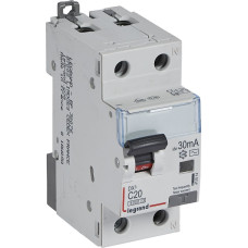 Kombinēts noplūdes automātslēdzis DX3 - 1P+N - C20 - 6kA - 30mA - AC tips