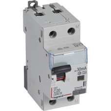 Kombinēts noplūdes automātslēdzis DX3 - 1P+N - C20 - 6kA - 30mA - A tips